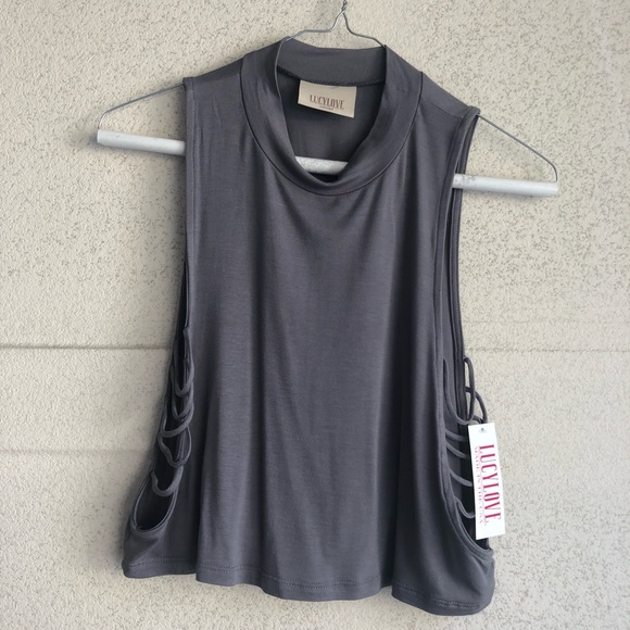 Love Lucy Tops - Women’s Gray Crop Top